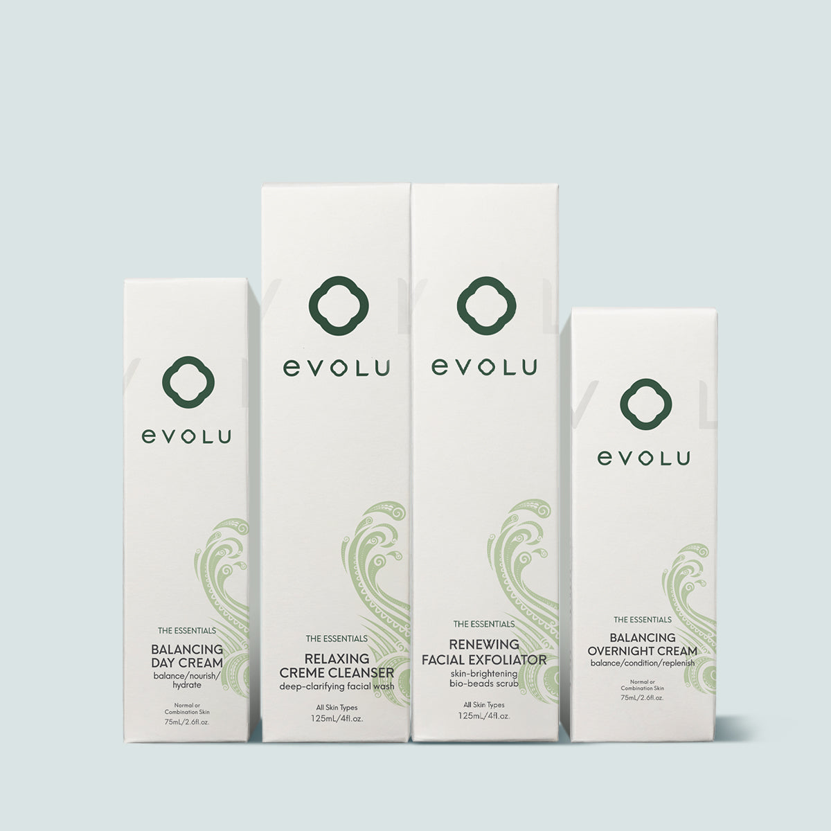 ESSENTIAL Balance & Cleanse Bundle -
Balancing Day & Night/Cleanser/Exfoliator